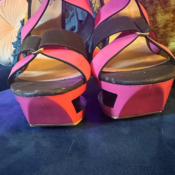 Funky Platform Party Shoes Sz 8 - Picture 7 of 8